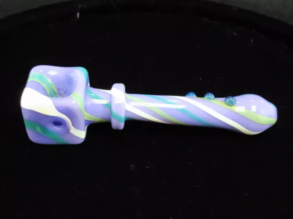 Purple Striped Spoon pipe, Square Head
