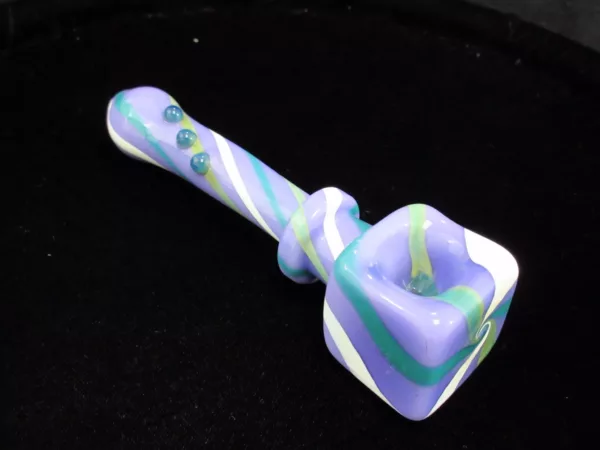 Purple Striped Spoon pipe, Square Head