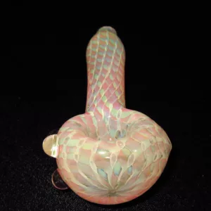 Gold Fumed, Dot Stacked Spoon Pipe
