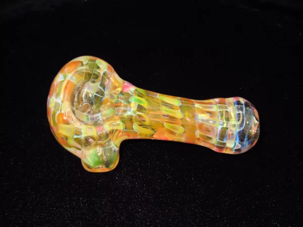 Small Gold Fumed Dot Stacked Spoon Pipe