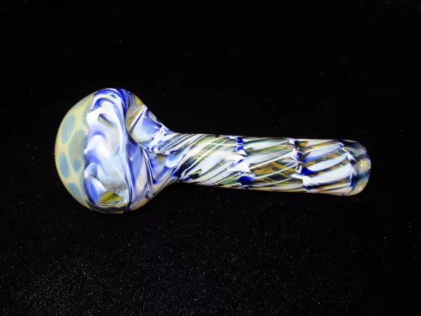 Small Color Wrapped Spoon Pipe, Honeycomb Fuming