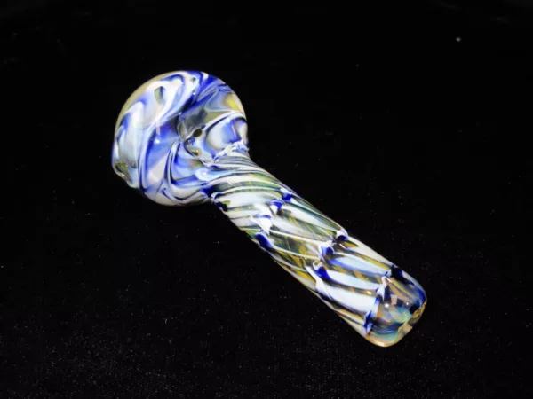 Small Color Wrapped Spoon Pipe, Honeycomb Fuming
