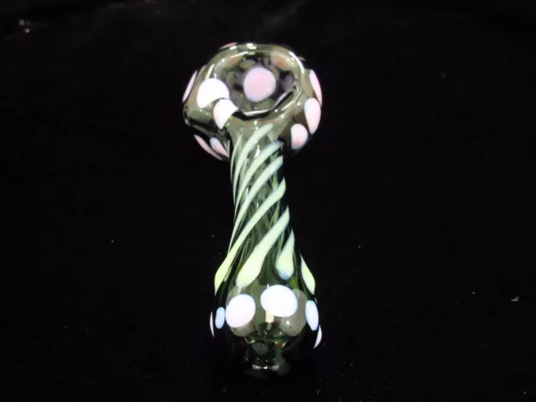 Gray Striped Spoon Pipe, Dotted Head