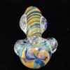 Large Gold Fumed Spoon Pipe, Blue Swirl