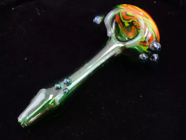 Clear Green Slender Pipe, Wag Top
