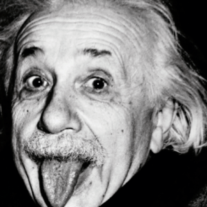 Einstein stick out his tongue